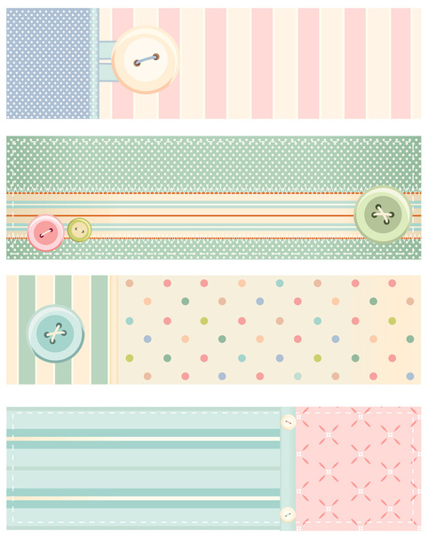 Collection of vector banners in retro style - Vetor, Imagem