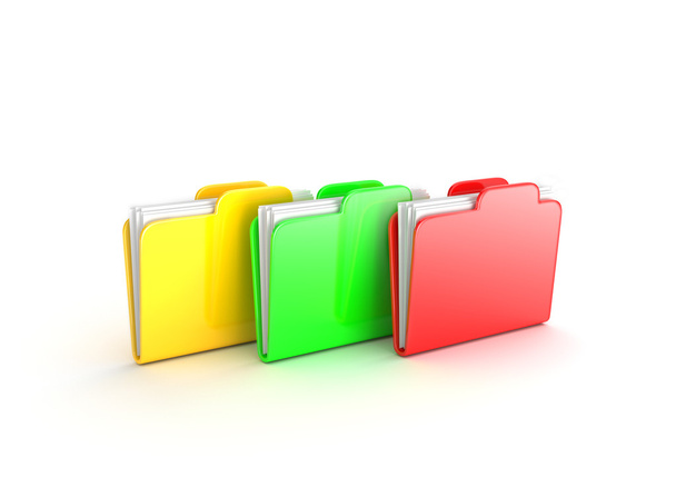 Three multicolored folders - Φωτογραφία, εικόνα