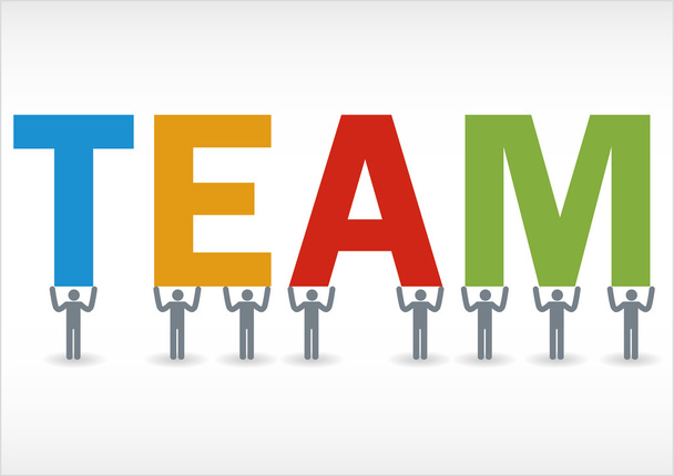 Some people holding the word team - Vector, Image