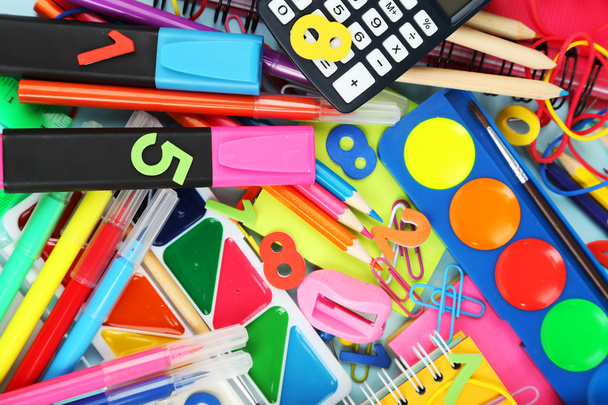 background of  school supplies - Photo, Image