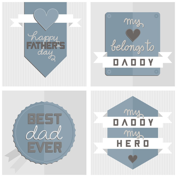 modern happy Fathers Day card set - Vector, Imagen