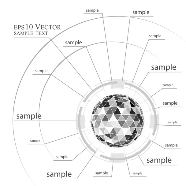 polygonal sphere background. - Vector, Image