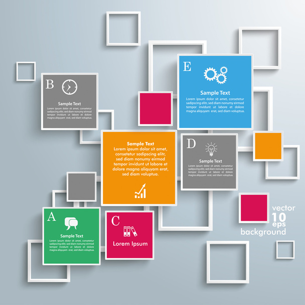 Infographic design with squares and frames - Vector, Image