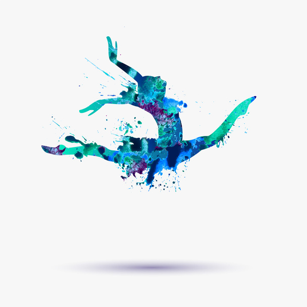vector aquarel ballerina - Vector, afbeelding