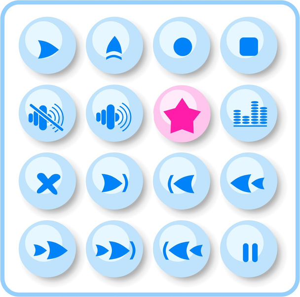 Media player icons - Vetor, Imagem