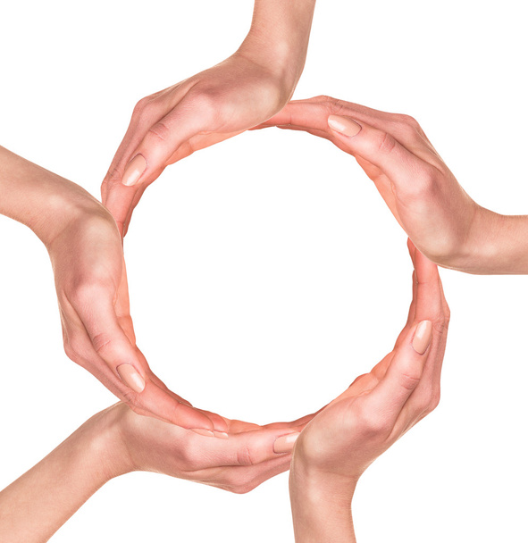 Human hands making a circle - Фото, изображение