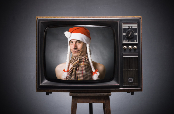 Divertidos deseos de Santa Claus de retro TV
. - Foto, imagen
