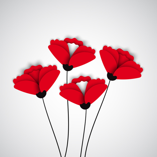 Abstract nature background. Red poppy flowers.  - Vector, Image