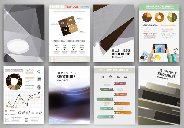 Grey business backgrounds and abstract concept infographics - Vektör, Görsel