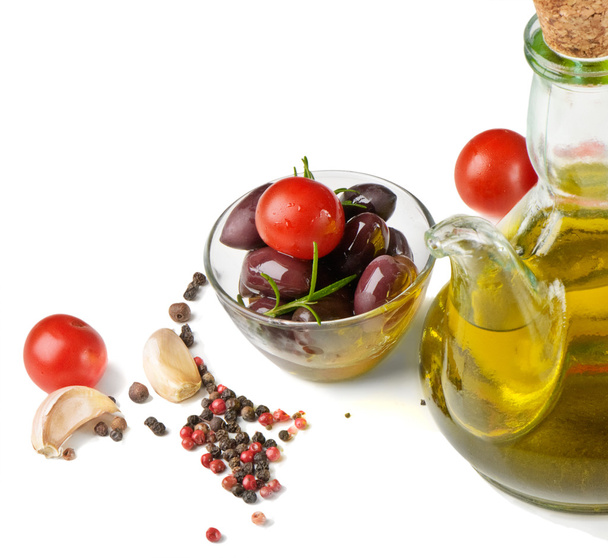Olive oil and tomatoes - Photo, image