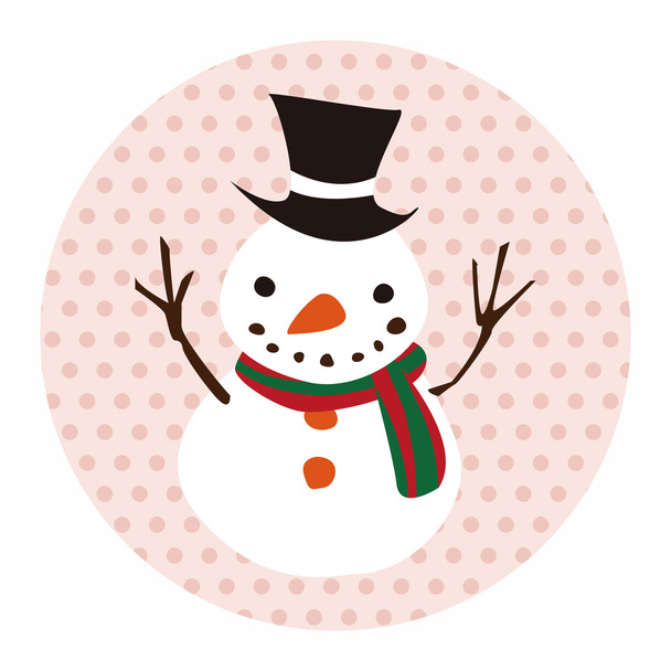 Christmas snowman flat icon elements background,eps10 - Vektor, Bild