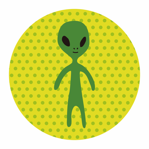 Space alien flat icon elements background,eps10 - Vector, imagen