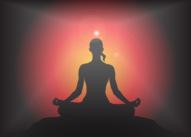 Yoga Lotus Pose Glare Background - Вектор,изображение