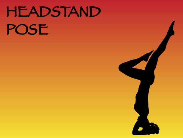 ioga mulher headstand pose
 - Vetor, Imagem