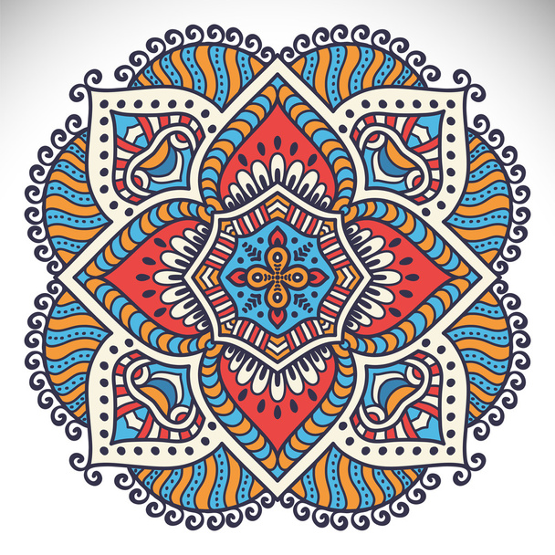 Round ornament in ethnic style - Διάνυσμα, εικόνα