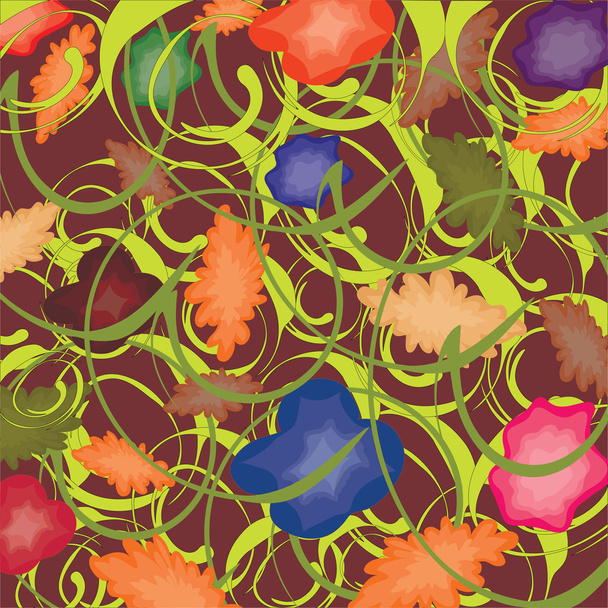 Abstract background with flowers and other elements - Vektör, Görsel