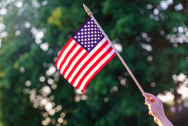 american flag on background - Fotó, kép