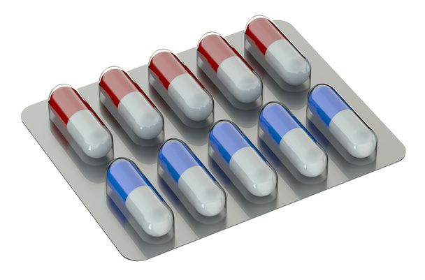 pills on pack, medicament - 写真・画像