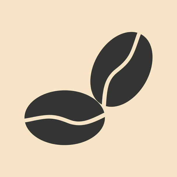 Flat in black and white mobile application coffee beans - Vector, Image