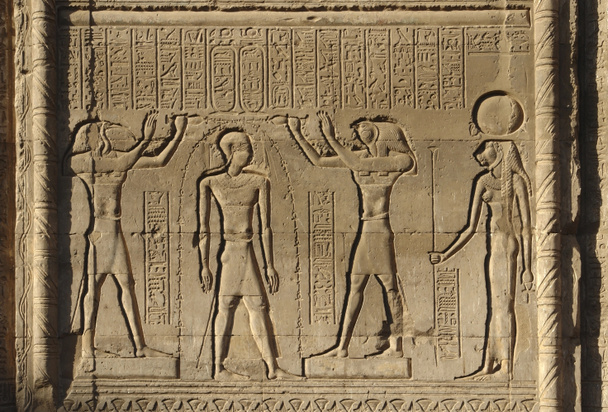 Relief at Chnum Temple in Egypt - Photo, Image