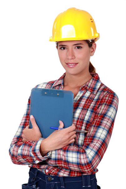 Woman engineer in construction industry - 写真・画像