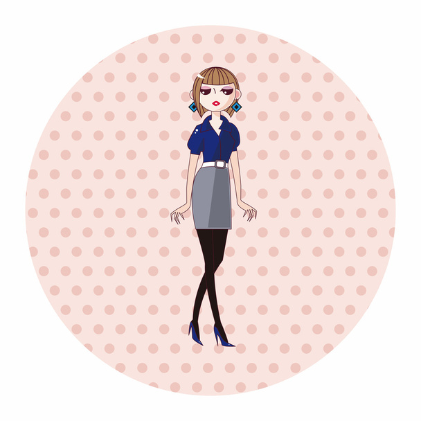 lady girl cartoon theme elements - Vektor, obrázek