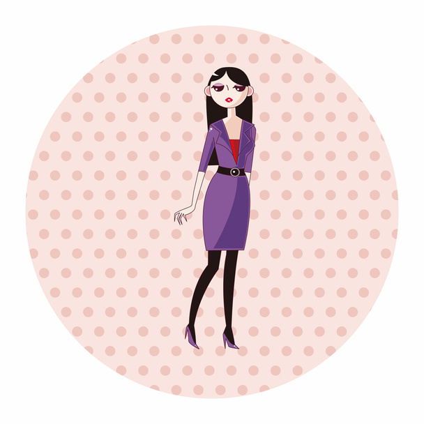 lady girl cartoon theme elements - Διάνυσμα, εικόνα