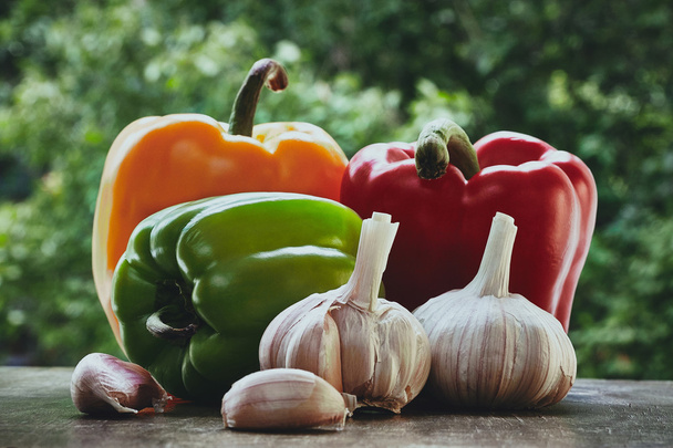 Peppers and garlic - Foto, Bild