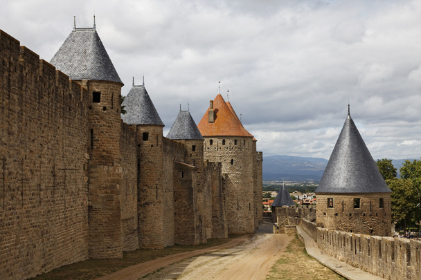 Walls in Carcassonne fortified town - Fotó, kép