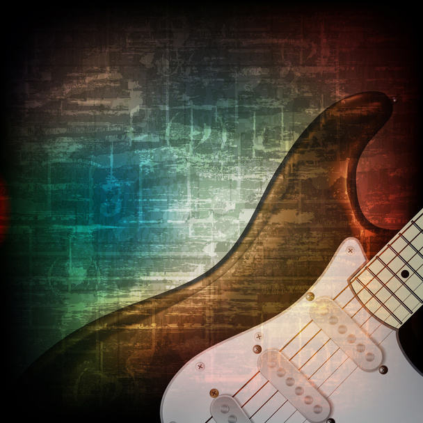abstract grunge background with electric guitar - Vector, Image