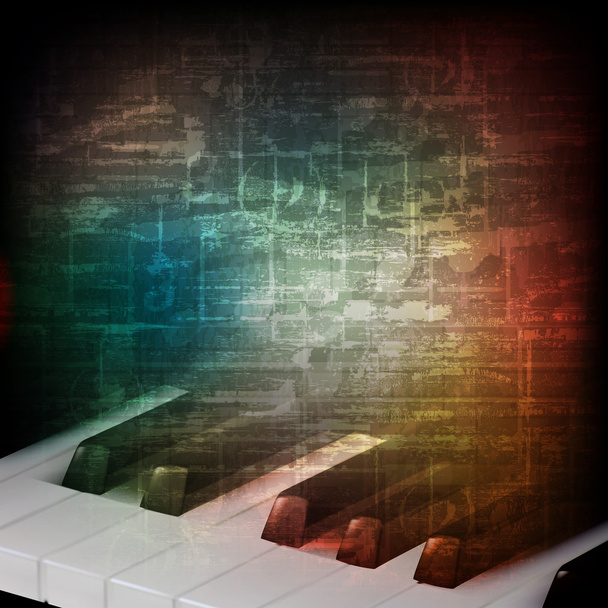 абстрактный гранж фон с клавишами фортепиано
 - Вектор,изображение