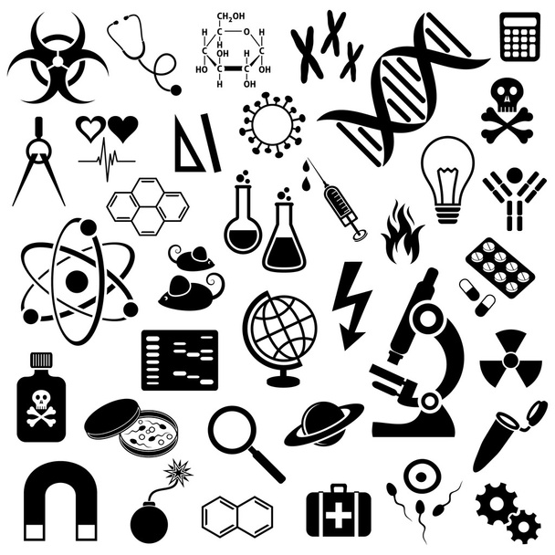 coleção de ícones de ciência
 - Vetor, Imagem