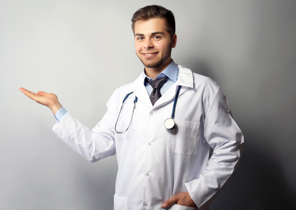 Male doctor with stethoscope - Φωτογραφία, εικόνα