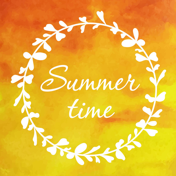 Card with summer wreath. - Διάνυσμα, εικόνα