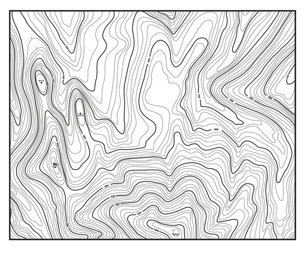 Топографическая карта с контурными линиями
 - Вектор,изображение
