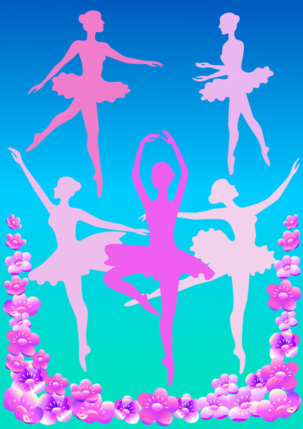 Розовые балерины - ベクター画像