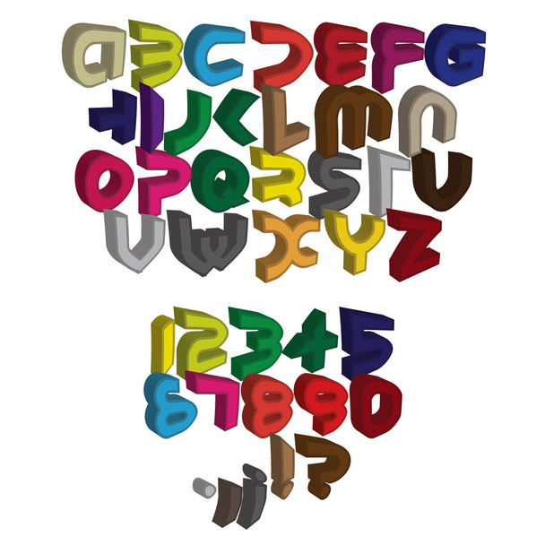 Letras do alfabeto de cores turísticas
 - Vetor, Imagem