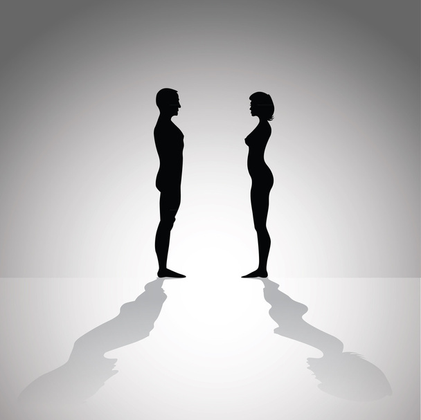 Naked man and woman - Vetor, Imagem