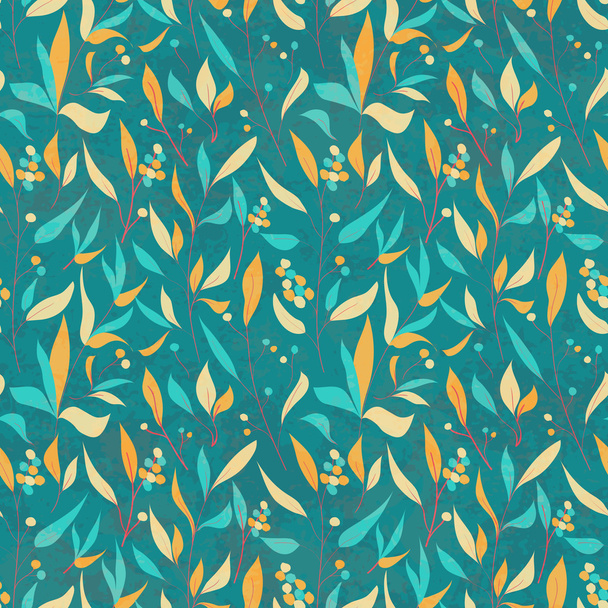 Seamless pattern with colorful leaves. - ベクター画像
