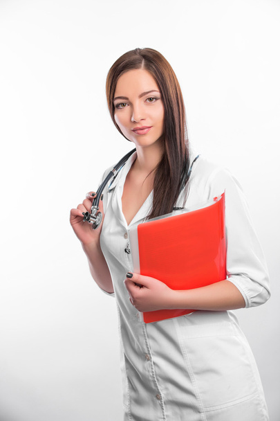 female doctor with  folder - Φωτογραφία, εικόνα