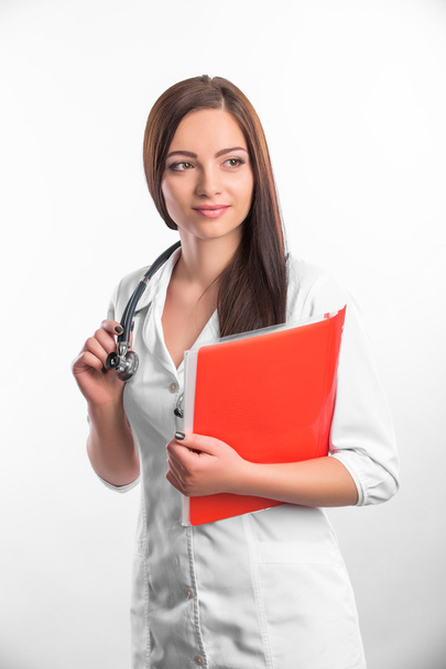 female doctor with  folder - Foto, afbeelding