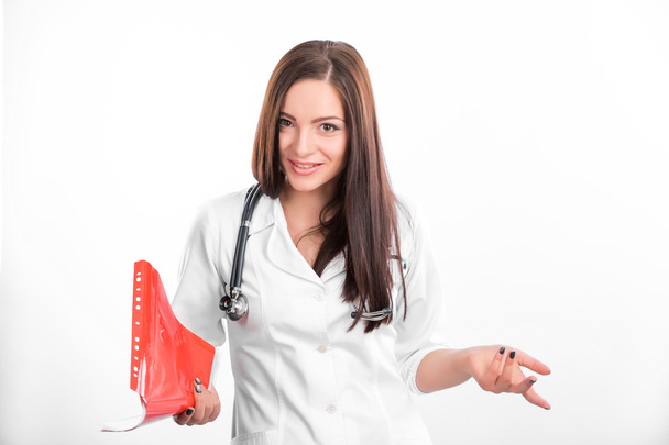 female doctor with  folder - Фото, зображення