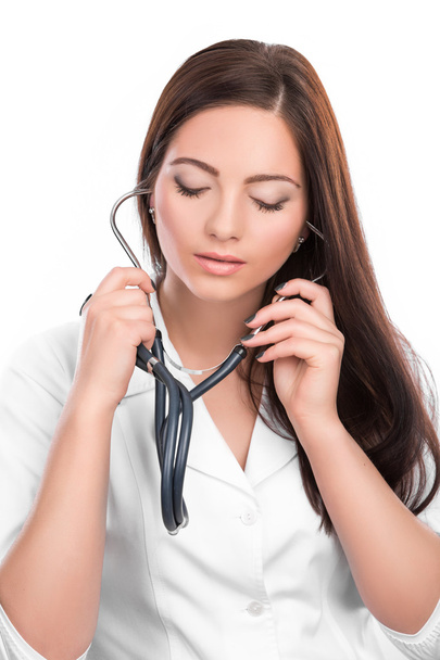 doctor woman with stethoscope - 写真・画像