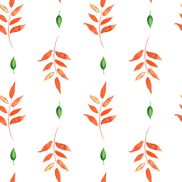 watercolor leaves seamless pattern. - Vetor, Imagem