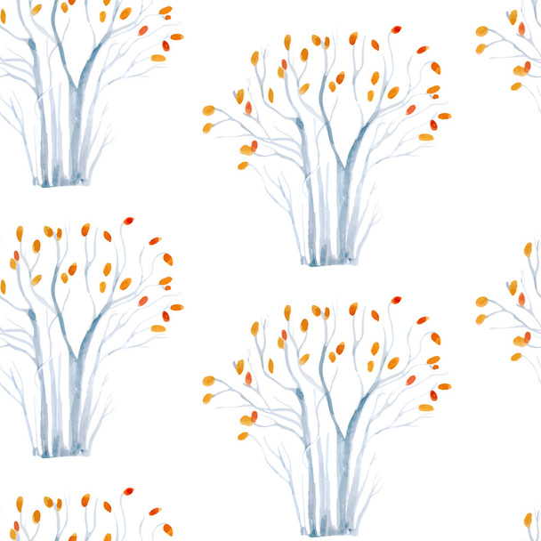 watercolor trees seamless pattern - Vetor, Imagem