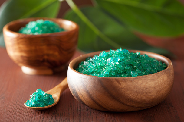green herbal salt for healthy spa bath - Photo, Image