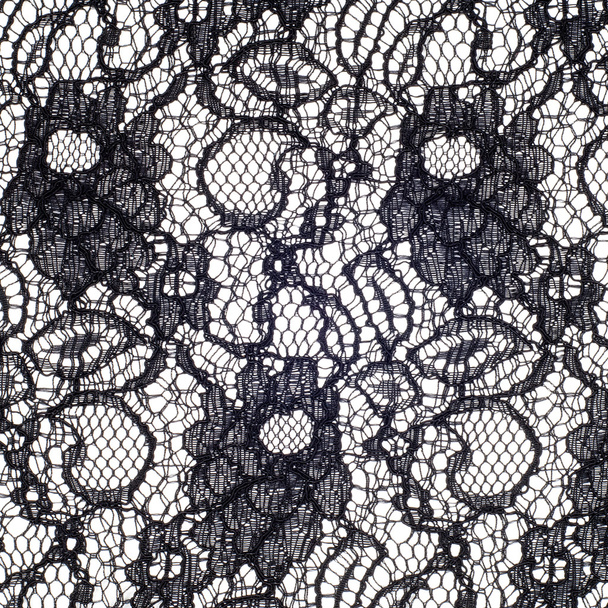 The texture of fabric lace, black color - Photo, Image