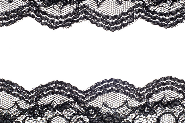 Tekstura tkanina koronki, czarny kolor - Zdjęcie, obraz