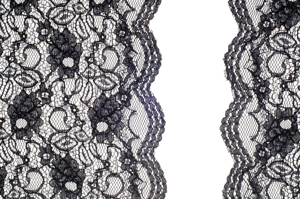 La texture de la dentelle de tissu, couleur noire
 - Photo, image
