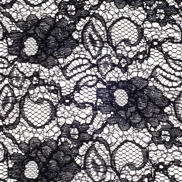 The texture of fabric lace, black color - Photo, Image